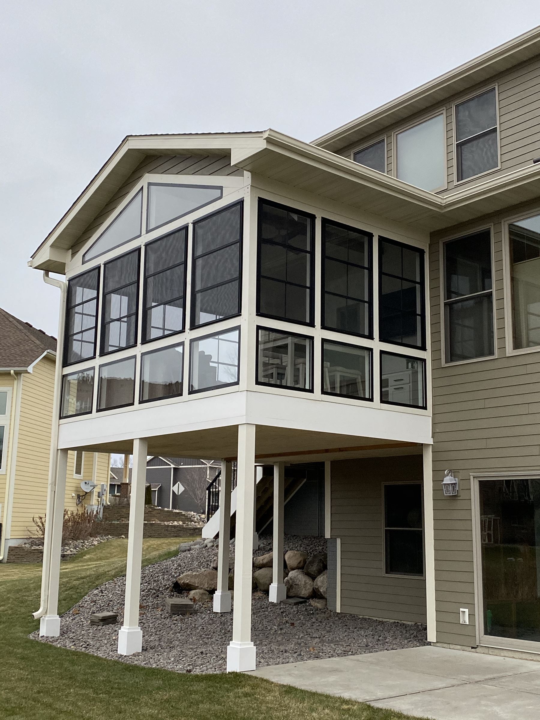 Weather Master Aluminum framed vinyl, Tempered glass windows & Door