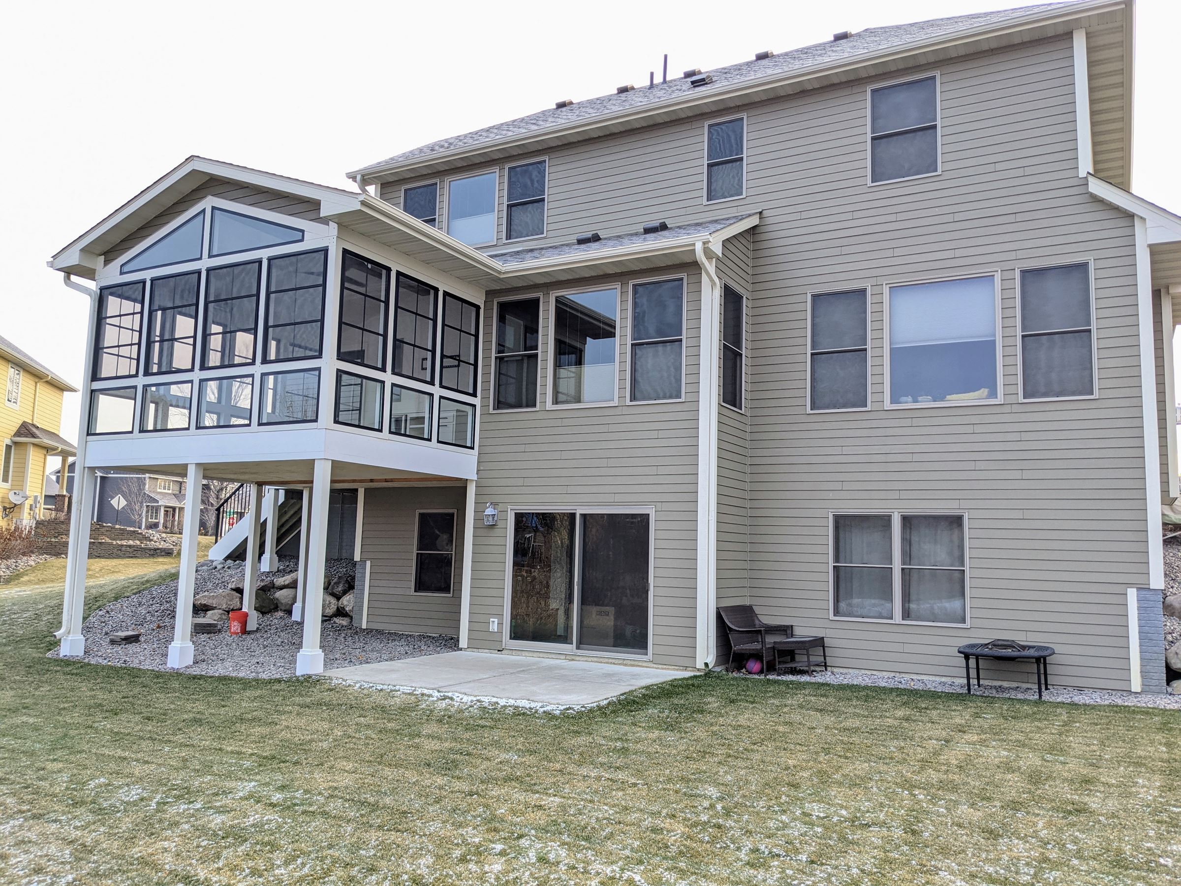 Exterior matched to existing home