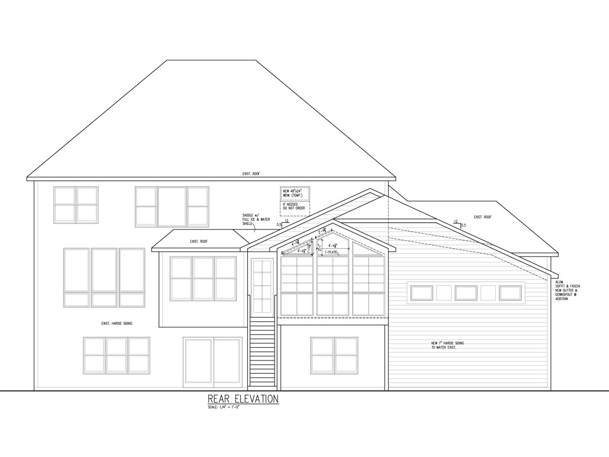 New Indoor Sports Room® Addition Exterior Plan