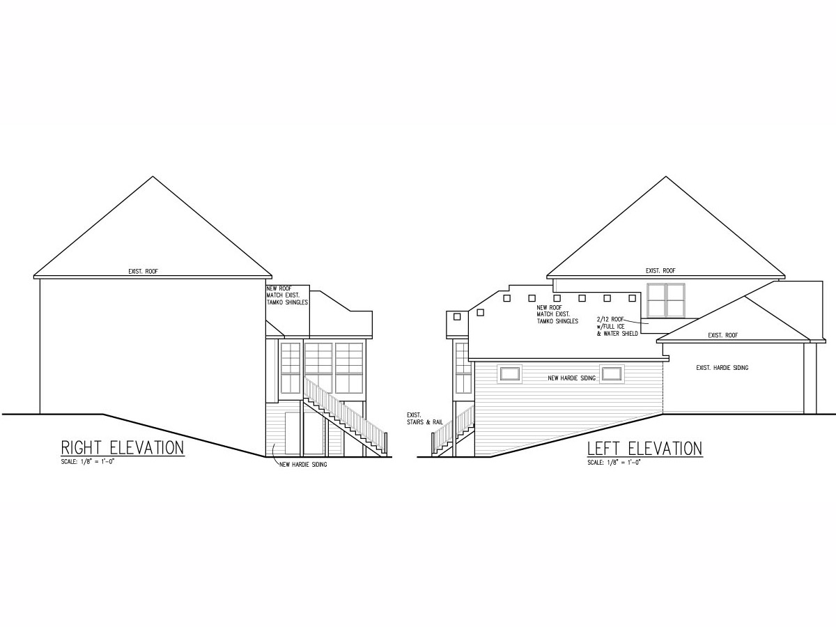 New Indoor Sports Room® Addition Left and Right Elevation Plan