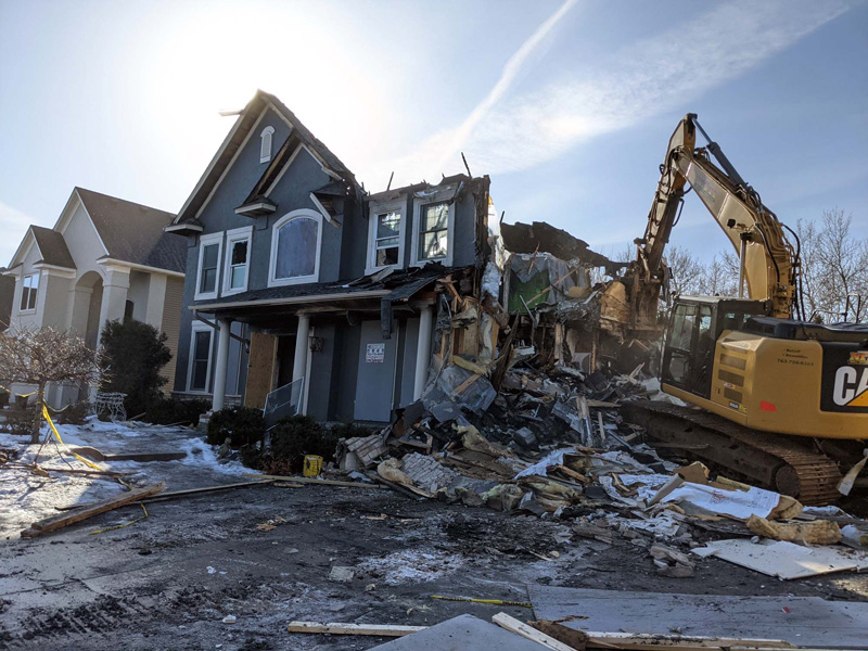 Demo of Fire Damaged Home