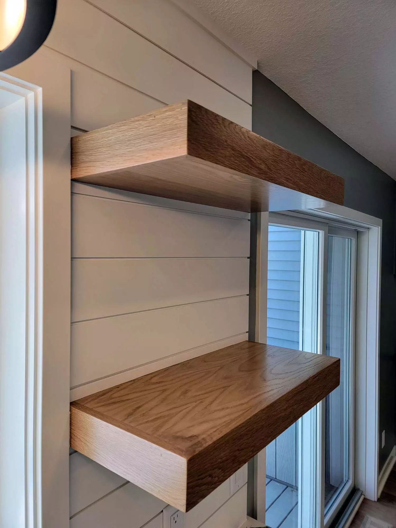 White Oak floating shelves