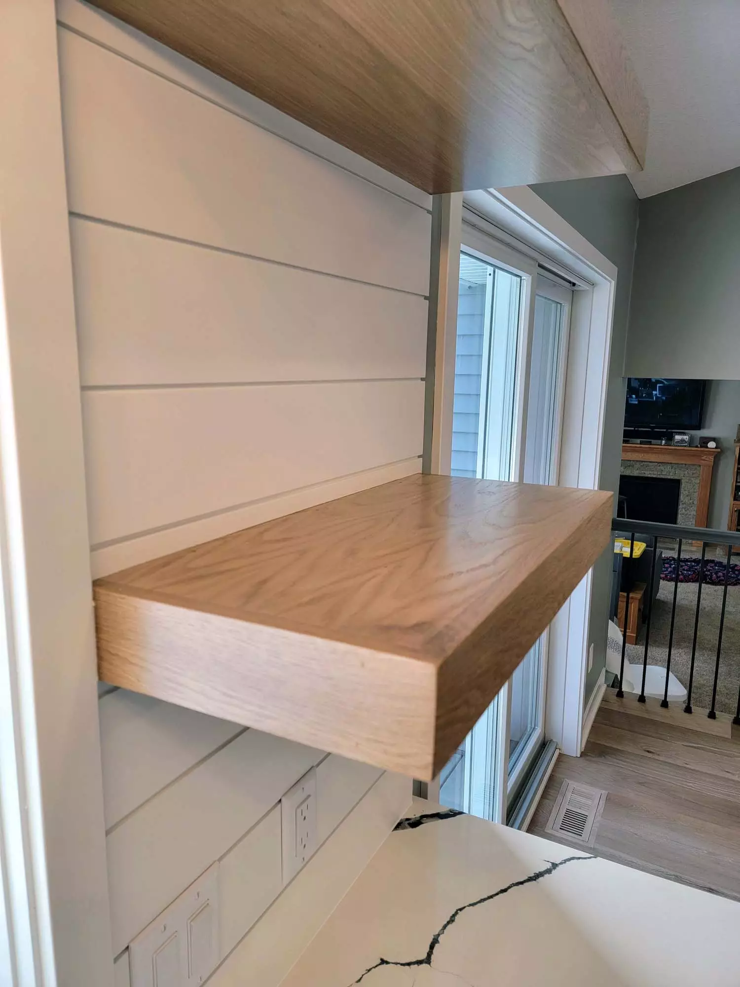 White Oak floating shelves