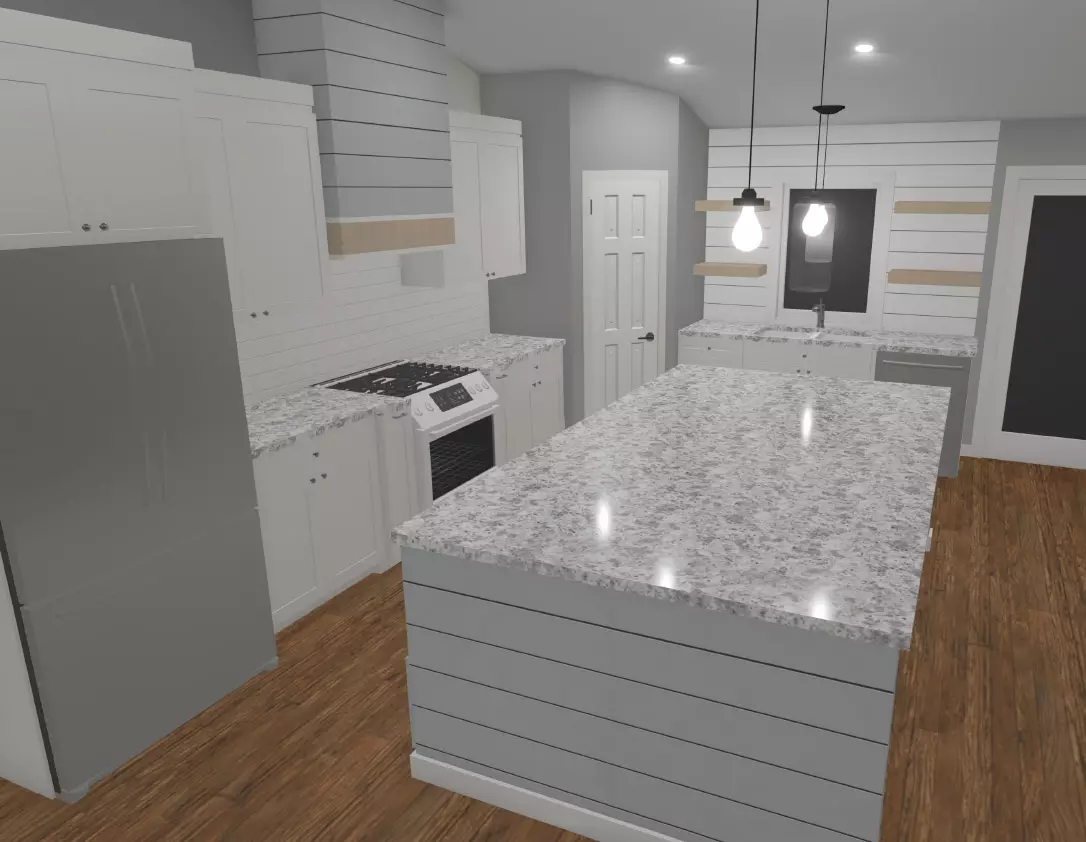 Kitchen Island Plan Color Rendering