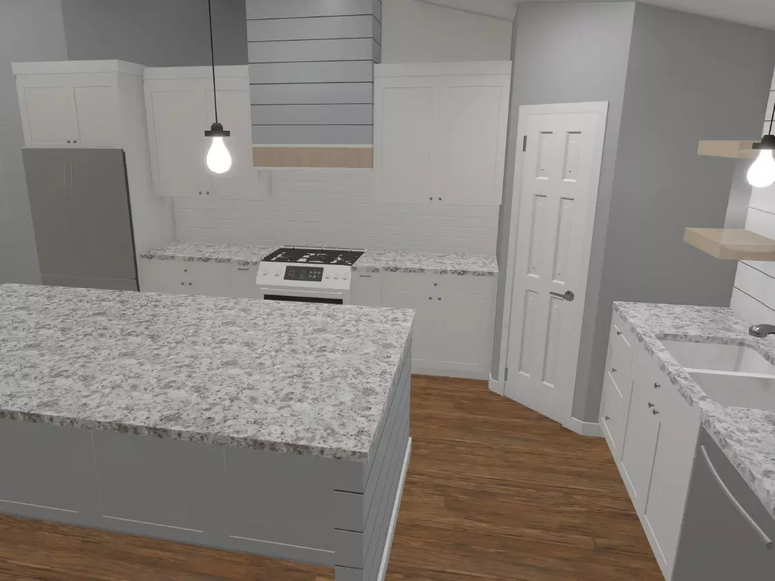 Kitchen Island Plan Color Rendering