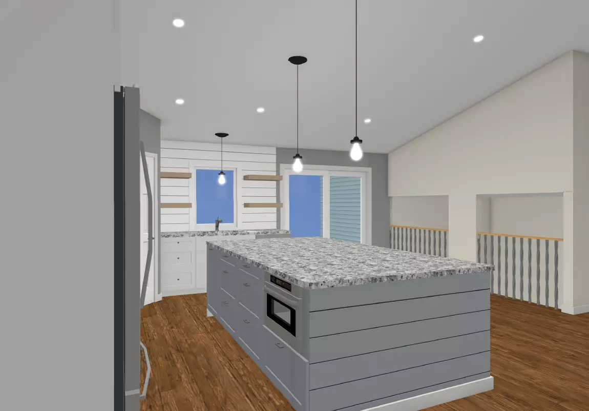 Kitchen Island Plan Color Rendering