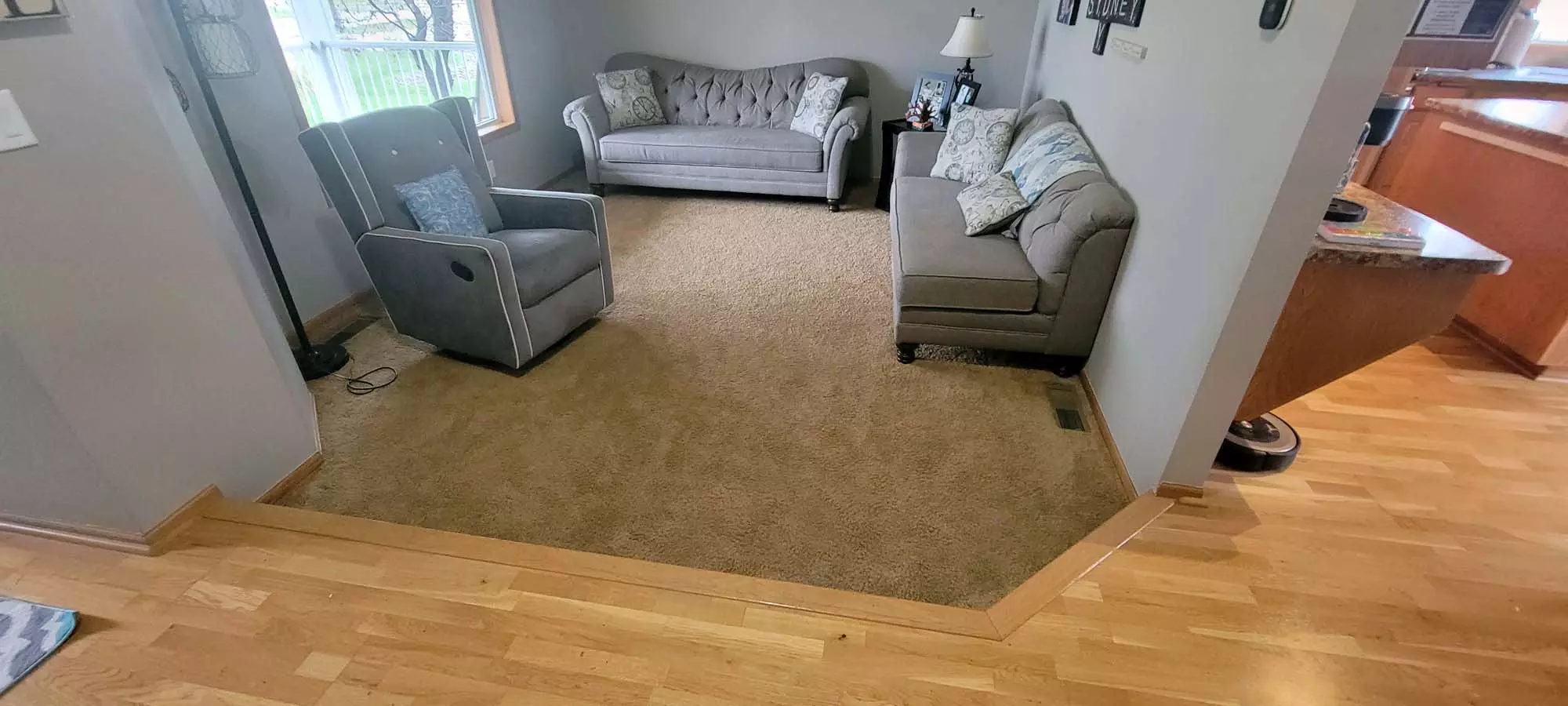 Andover Home before remodel to engineered White Oak flooring
