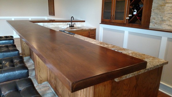 Wet Bar Hardwood Counter