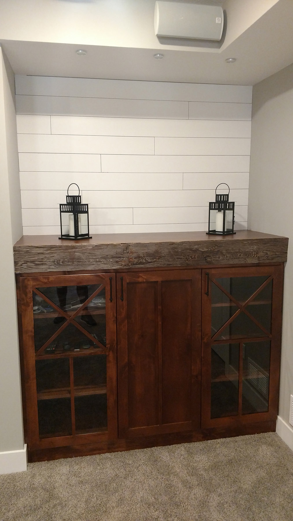 Knotty Alder cabinets w/ one of a kind grids