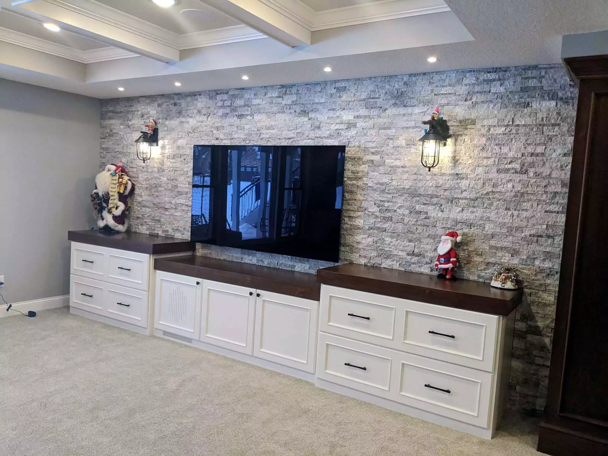 Media Room w/ Coffered Ceiling detail 