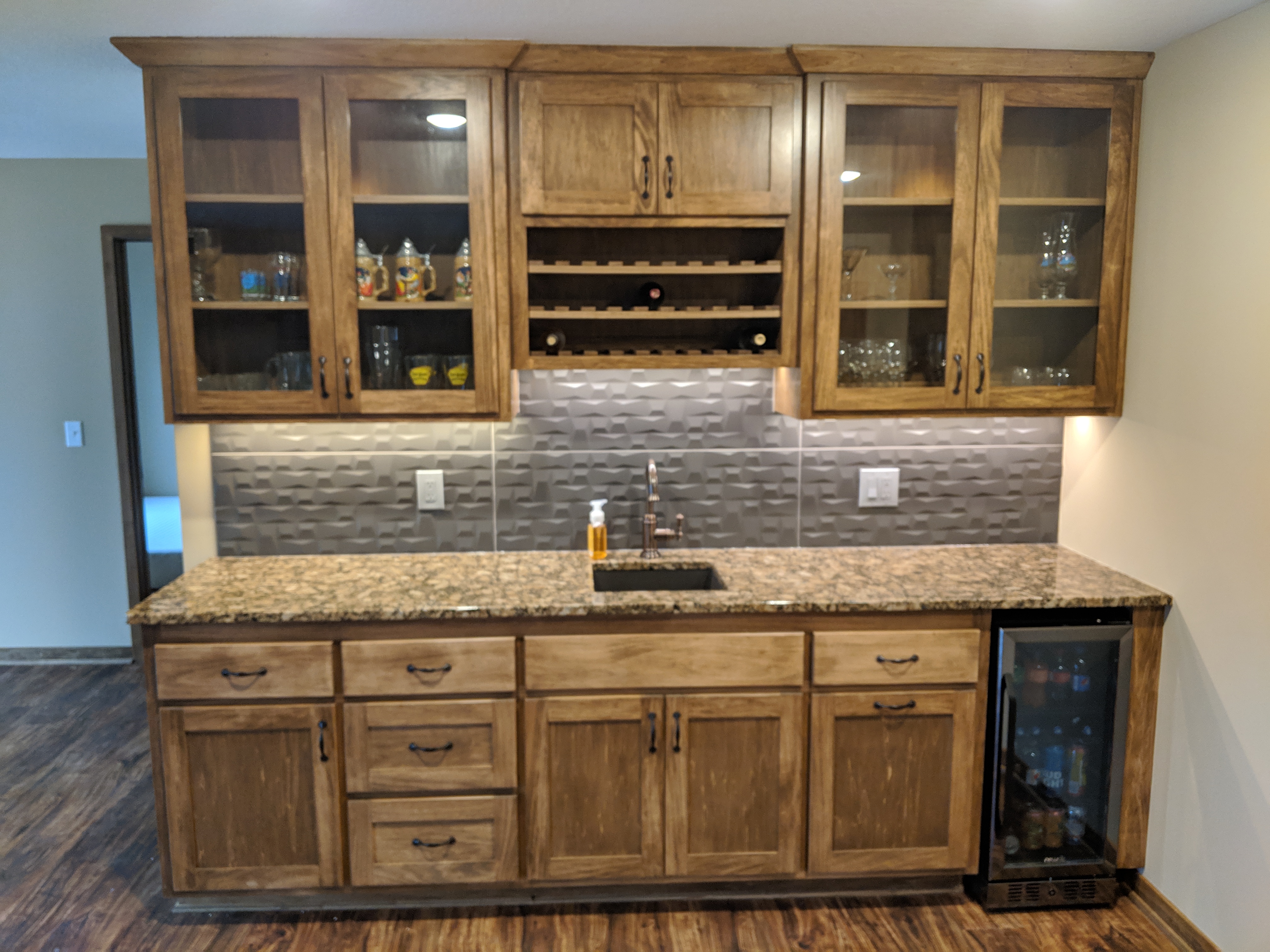 Poplar Millwork Cabinets Lower Level Finish Blaine Mn