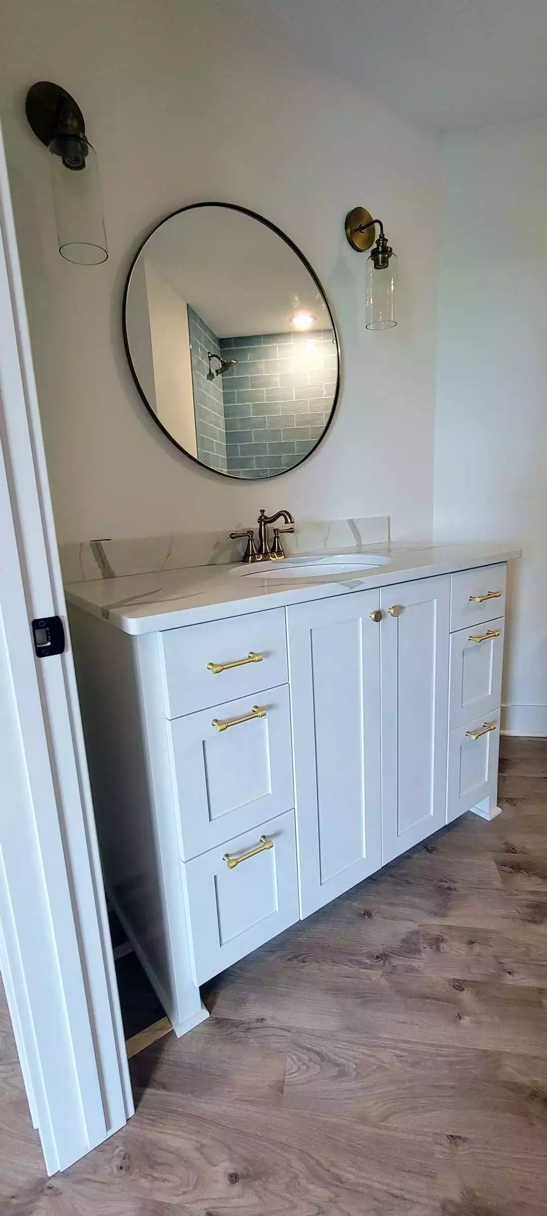 Beautiful white vanity cabinets