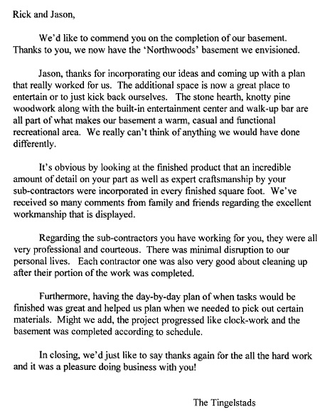 TJB Homes Remodeling Testimonial