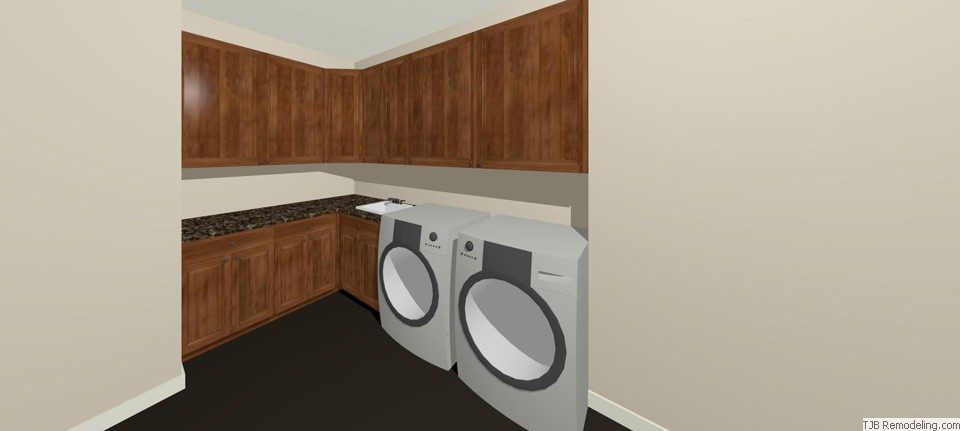 Laundry Room with Custom Cabinets