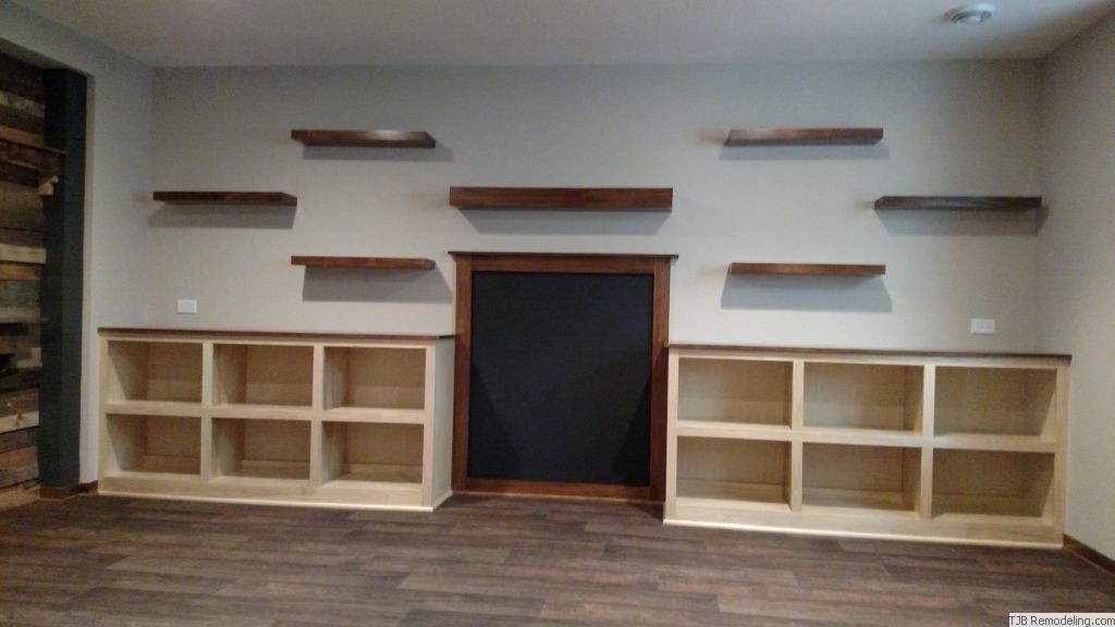Natural & stained Poplar cabinets and cubbies