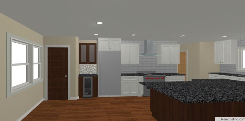 Kitchen, Stove Wall, Dry Bar Design Plan