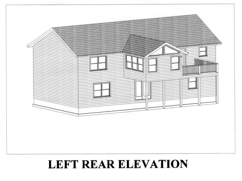 CAD view left rear elevation